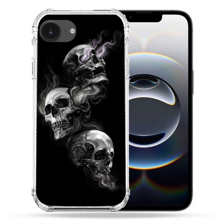 Coque Renforcée Pour Iphone 16e Tete de Mort Triple