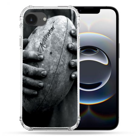 Coque Renforcée Pour Iphone 16e Sport Rugby Ballon Vintage
