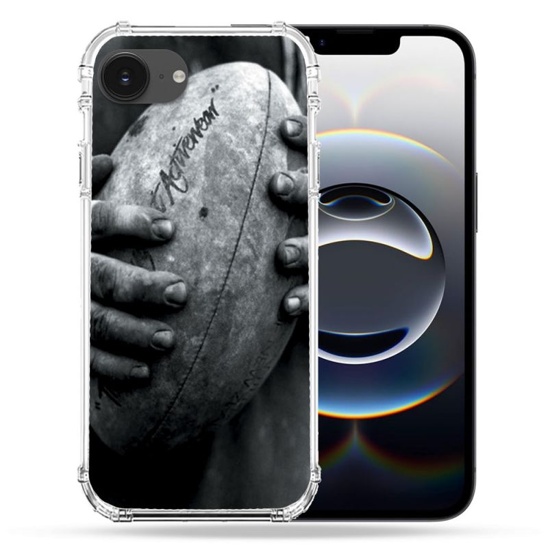 Coque Renforcée Pour Iphone 16e Sport Rugby Ballon Vintage