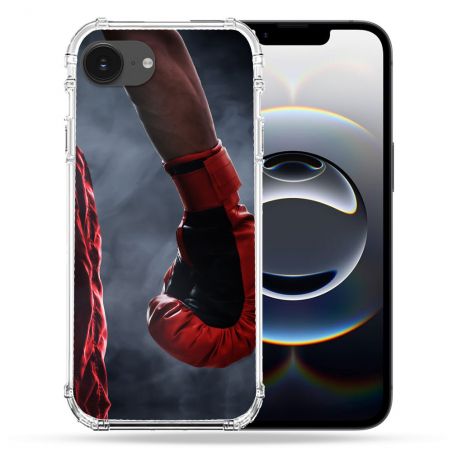 Coque Renforcée Pour Iphone 16e Sport Boxe Gant Rouge