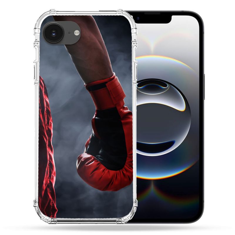 Coque Renforcée Pour Iphone 16e Sport Boxe Gant Rouge