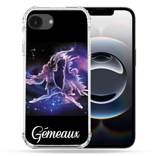 Coque Renforcée Pour Iphone 16e Signe Zodiaque 2 Gémeaux