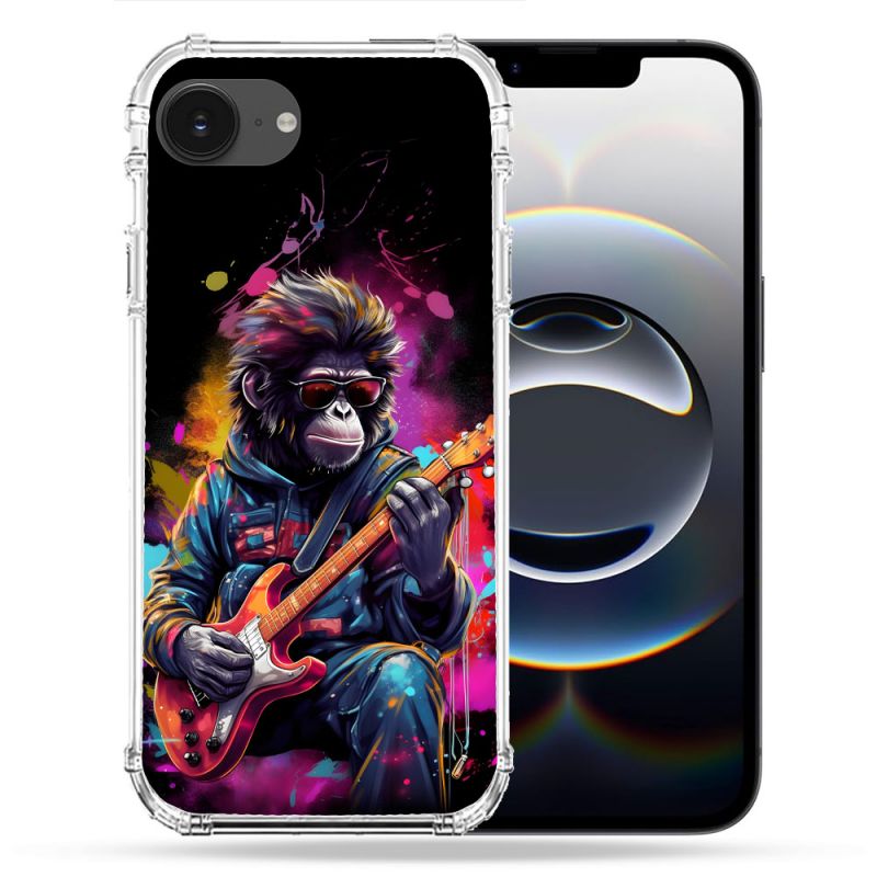 Coque Renforcée Pour Iphone 16e Musique Rock Singe