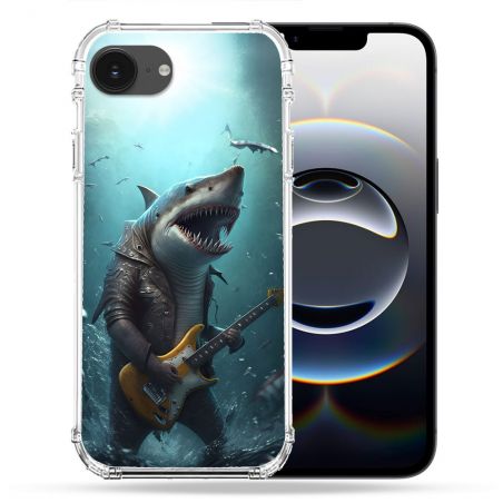 Coque Renforcée Pour Iphone 16e Musique Rock Requin
