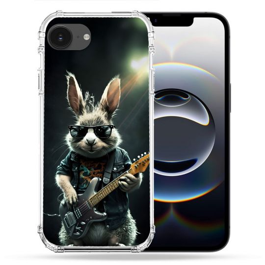 Coque Renforcée Pour Iphone 16e Musique Rock Lapin