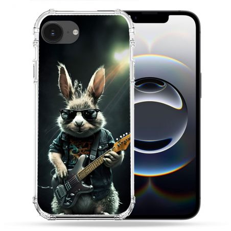 Coque Renforcée Pour Iphone 16e Musique Rock Lapin