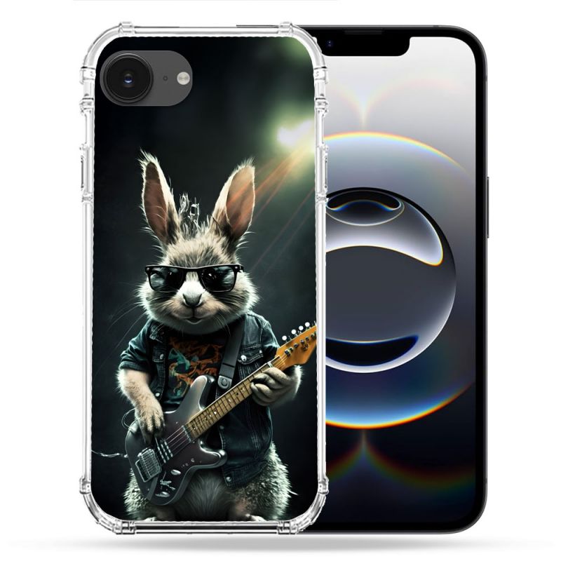 Coque Renforcée Pour Iphone 16e Musique Rock Lapin