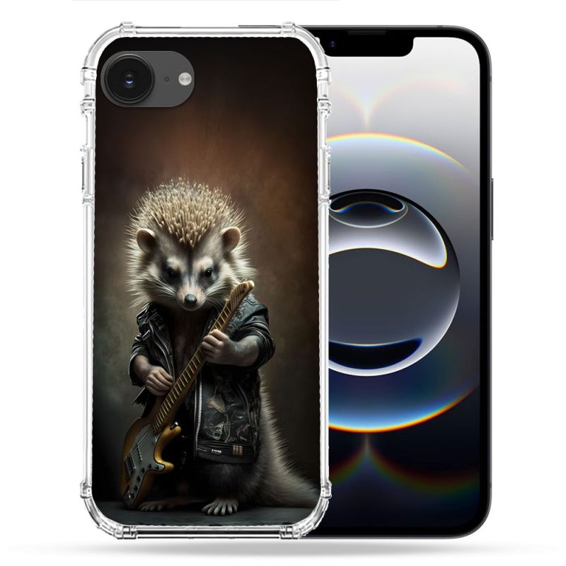 Coque Renforcée Pour Iphone 16e Musique Rock Herisson