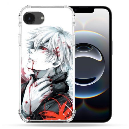 Coque Renforcée Pour Iphone 16e Manga Tokyo Ghoul Kaneki Blanc