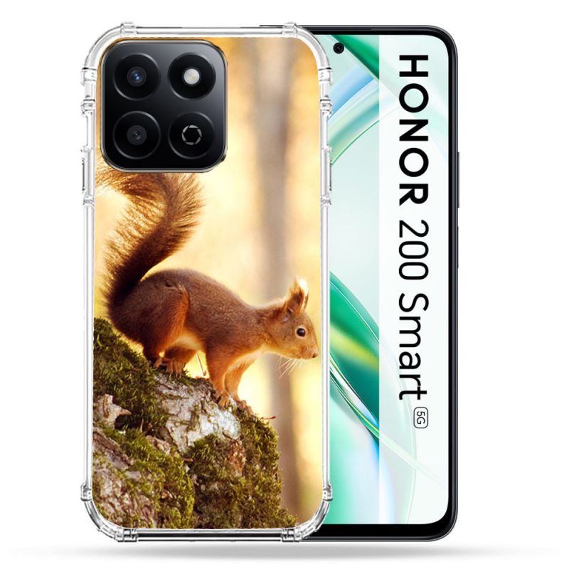Coque Renforcée Pour Honor 200 Smart 5G Animal Ecureuil Bois