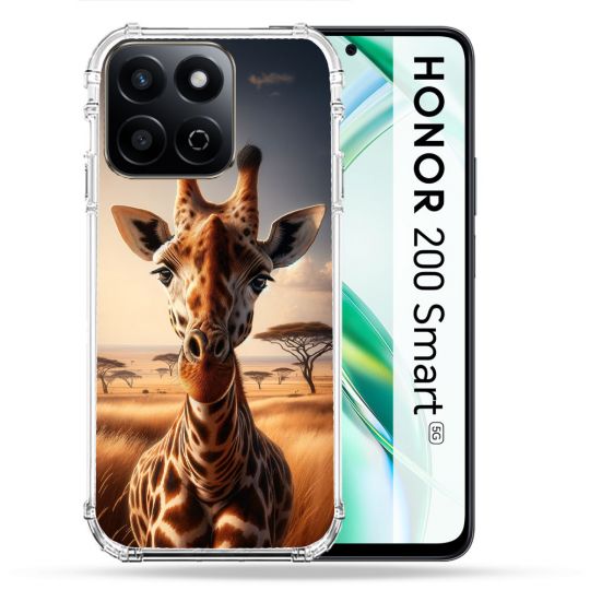 Coque Renforcée Pour Honor 200 Smart 5G Animal Girafe Savane