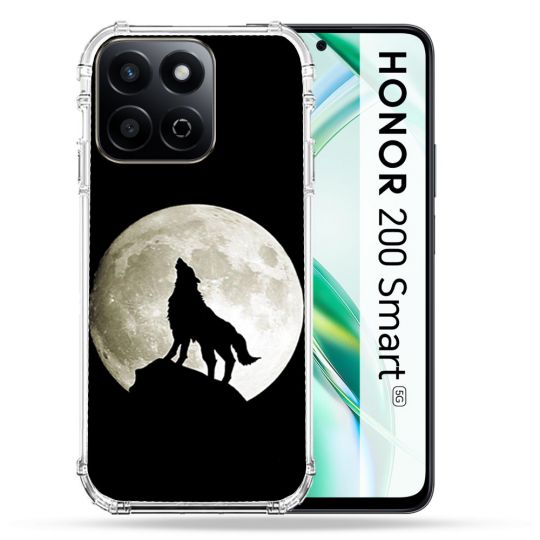 Coque Renforcée Pour Honor 200 Smart 5G Animal Loup Noir