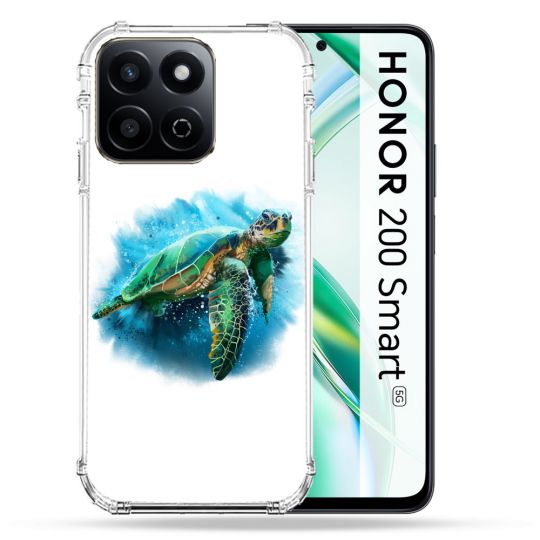 Coque Renforcée Pour Honor 200 Smart 5G Animal Tortue Blanche multicolore