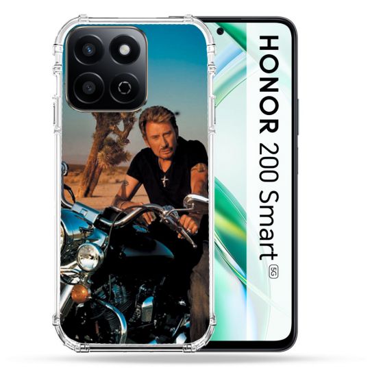 Coque Renforcée Pour Honor 200 Smart 5G Musique Johnny Hallyday Moto