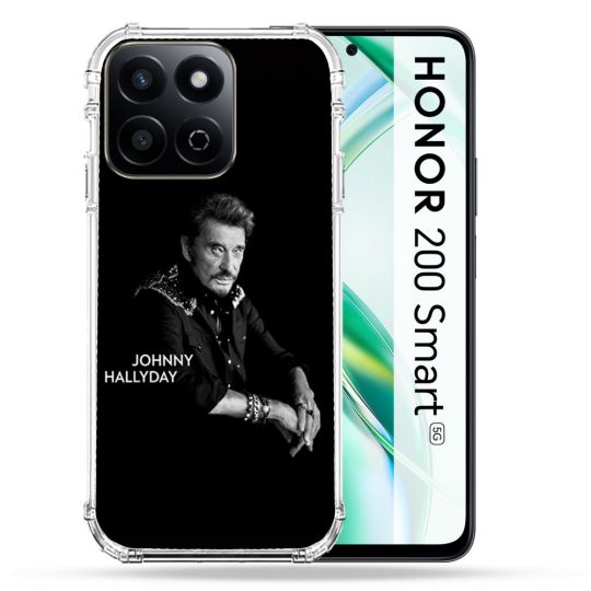 Coque Renforcée Pour Honor 200 Smart 5G Musique Johnny Hallyday Noir