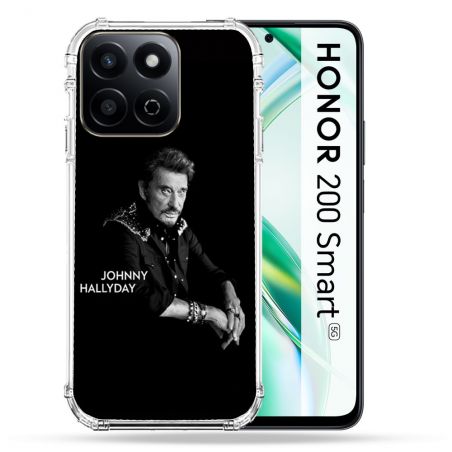 Coque Renforcée Pour Honor 200 Smart 5G Musique Johnny Hallyday Noir