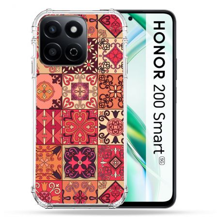 Coque Renforcée Pour Honor 200 Smart 5G Texture Carreau Ciment Rouge