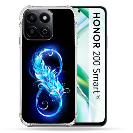 Coque Renforcée Pour Honor 200 Smart 5G Texture Plume Infini Bleu