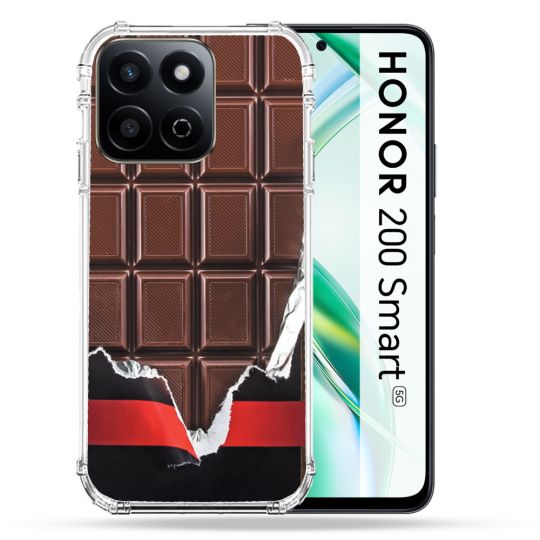 Coque Renforcée Pour Honor 200 Smart 5G Texture Trompe Oeil Chocolat