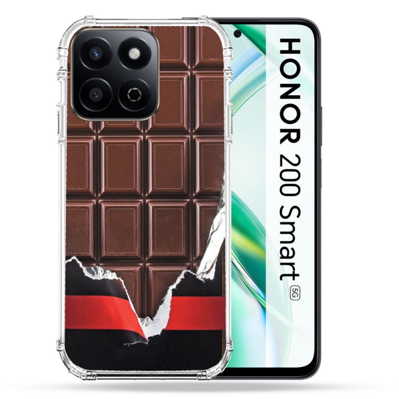 Coque Renforcée Pour Honor 200 Smart 5G Texture Trompe Oeil Chocolat