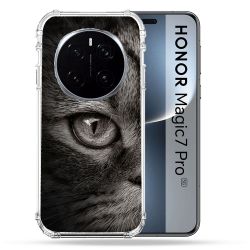 Coque Renforcée Pour Honor Magic 7 Pro Animal Chat Gris