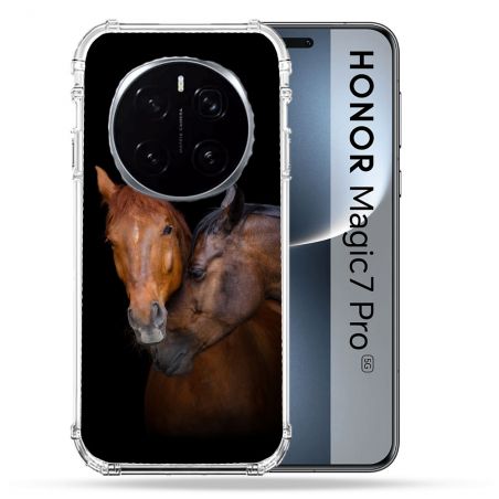 Coque Renforcée Pour Honor Magic 7 Pro Animal Cheval Marron