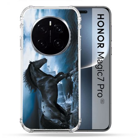 Coque Renforcée Pour Honor Magic 7 Pro Animal Cheval Noir