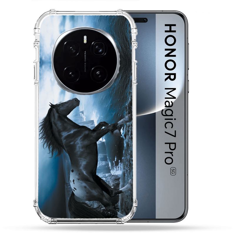 Coque Renforcée Pour Honor Magic 7 Pro Animal Cheval Noir