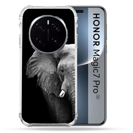 Coque Renforcée Pour Honor Magic 7 Pro Animal Elephant Noir