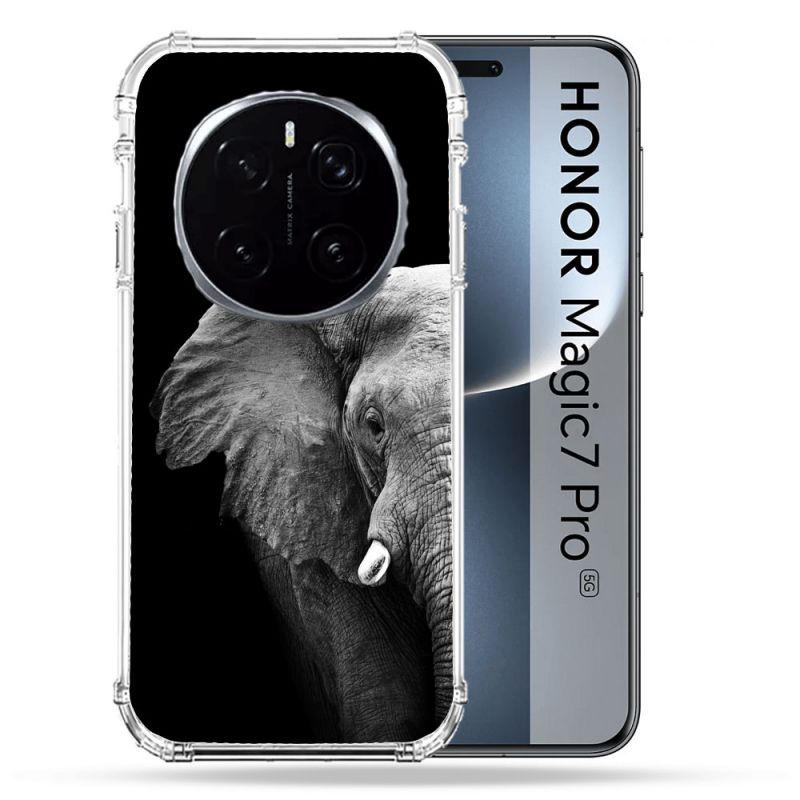 Coque Renforcée Pour Honor Magic 7 Pro Animal Elephant Noir