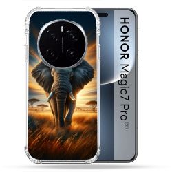 Coque Renforcée Pour Honor Magic 7 Pro Animal Elephant Savane