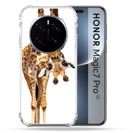 Coque Renforcée Pour Honor Magic 7 Pro Animal Girafe Blanche