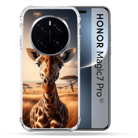 Coque Renforcée Pour Honor Magic 7 Pro Animal Girafe Savane