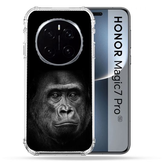 Coque Renforcée Pour Honor Magic 7 Pro Animal Gorille Noir