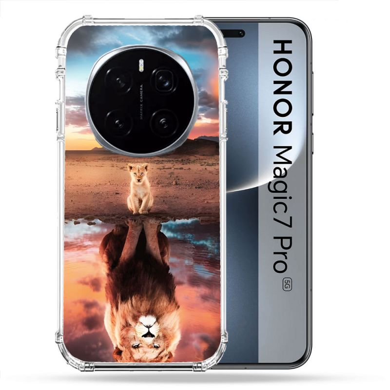 Coque Renforcée Pour Honor Magic 7 Pro Animal Lion Reflet