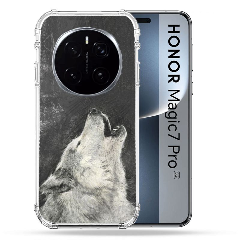 Coque Renforcée Pour Honor Magic 7 Pro Animal Loup Hurlement