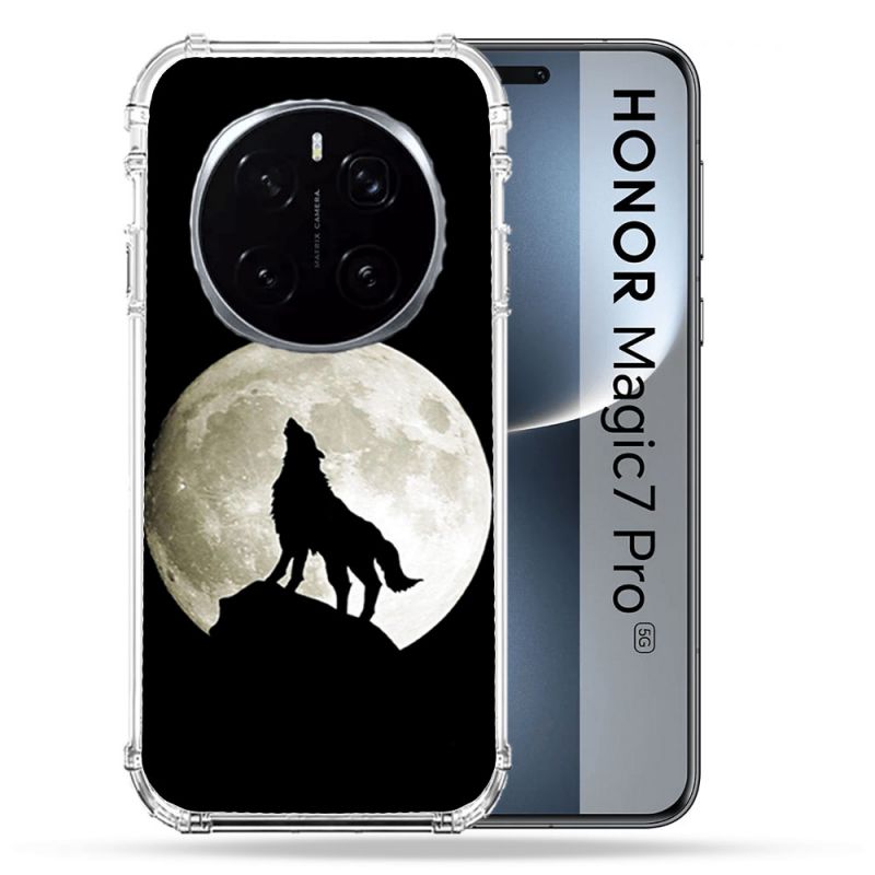 Coque Renforcée Pour Honor Magic 7 Pro Animal Loup Noir