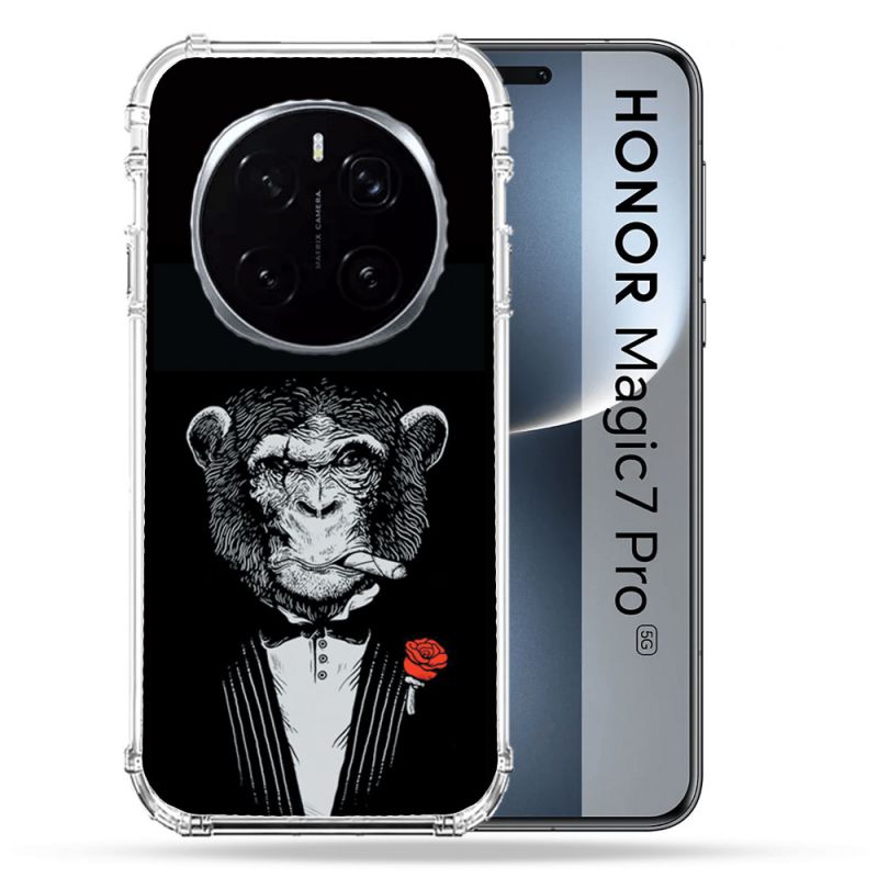 Coque Renforcée Pour Honor Magic 7 Pro Decale Singe Mafia