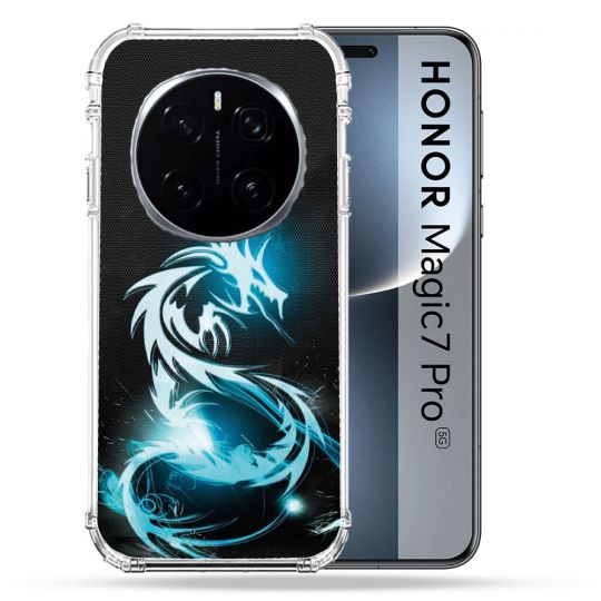 Coque Renforcée Pour Honor Magic 7 Pro Fantastique Dragon Bleu
