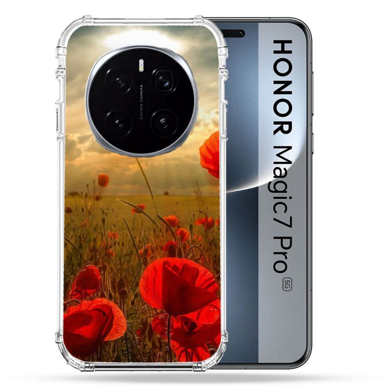 Coque Renforcée Pour Honor Magic 7 Pro Fleur Coquelicot