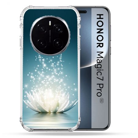 Coque Renforcée Pour Honor Magic 7 Pro Fleur Lotus Blanc