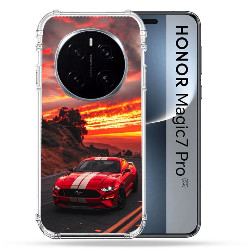 Coque Renforcée Pour Honor Magic 7 Pro Ford Mustang GT500 Rouge