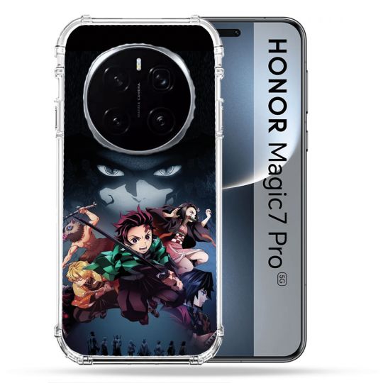 Coque Renforcée Pour Honor Magic 7 Pro Manga Demon Slayer Noir