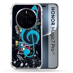 Coque Renforcée Pour Honor Magic 7 Pro Musique Cle Sol Bleu