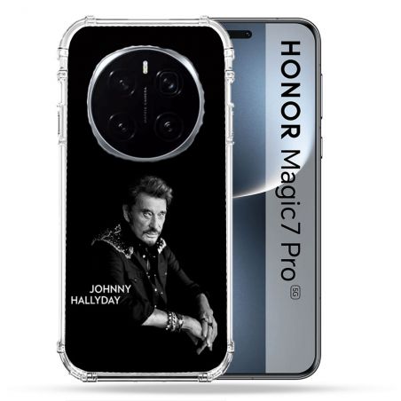 Coque Renforcée Pour Honor Magic 7 Pro Musique Johnny Hallyday Noir