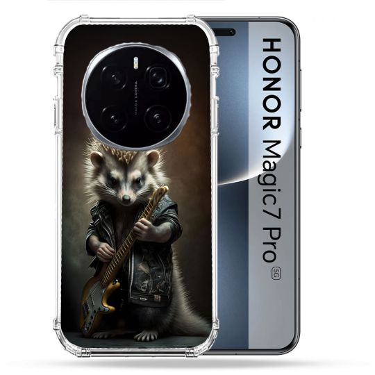 Coque Renforcée Pour Honor Magic 7 Pro Musique Rock Herisson