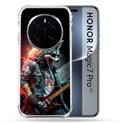 Coque Renforcée Pour Honor Magic 7 Pro Musique Rock Loup