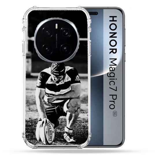 Coque Renforcée Pour Honor Magic 7 Pro Sport Rugby Noir Blanc