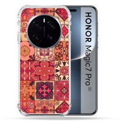 Coque Renforcée Pour Honor Magic 7 Pro Texture Carreau Ciment Rouge