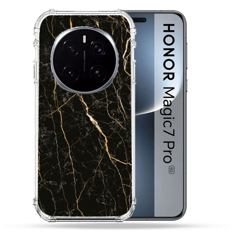 Coque Renforcée Pour Honor Magic 7 Pro Texture Marbre Noir